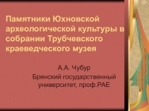 Презентация Памятники Юхновской археологической культуры в собрании Трубчевского краеведческого музея