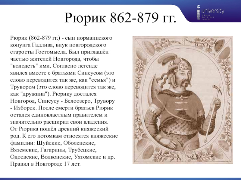 Какое животное считается покровителем рода рюриков. Рюрик Варяжский князь. Рюрик основатель династии 862-879. Рюрик Новгородский князь 862 879. Рюрик 1 русский князь Варяг.