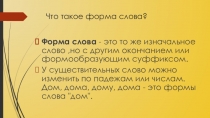 Презентация по русскому языку на тему Однокоренные слова и формы одного и того же слова