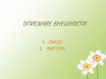 Презентация Описание внешности . Внеурочная деятельность.