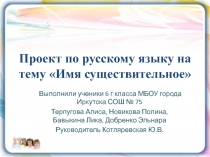 Проектно-исследовательская деятельность на уроке русского языка по теме Имя существительное