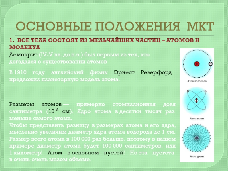 Основный положения мкт