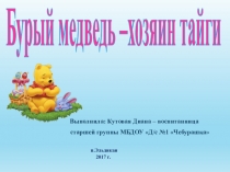 Презентация проекта на тему: Бурый медведь - хозяин тайги
