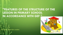 Особенности структуры урока в начальной школе в соответствии с ФГОС.