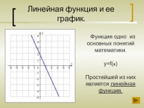 Презентация по алгебре 7 класс на тему Линейная функция и ее график