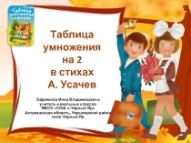 Презентация по теме Таблица умножения на 2 в стихах