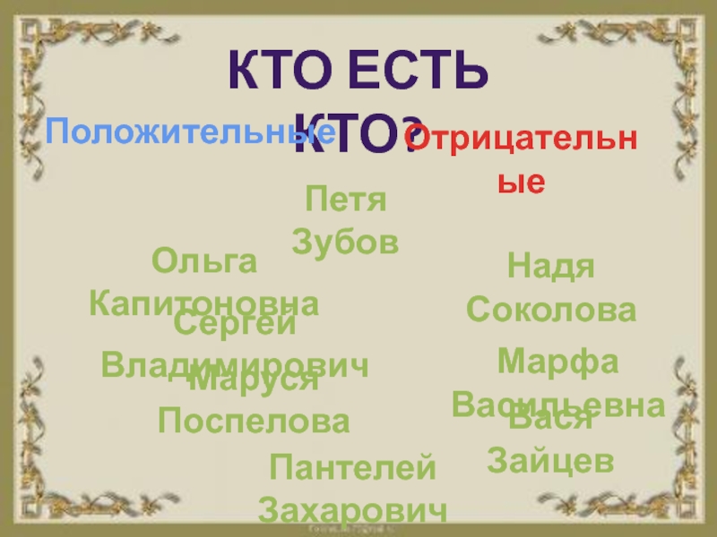 Кто есть кто