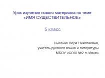 Презентация по русскому языку на тему Имя существительное (5 класс)