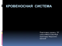 Презентация по окружающему миру на тему Кровеносная система