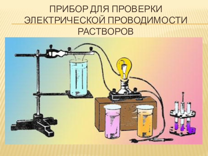 Электролиты приборы. Прибор для испытаний электрической проводимости растворов.. Прибор для проверки электропроводности растворов. Прибор для определения электропроводности растворов с лампочкой. Прибор для опытов с электрическим током.