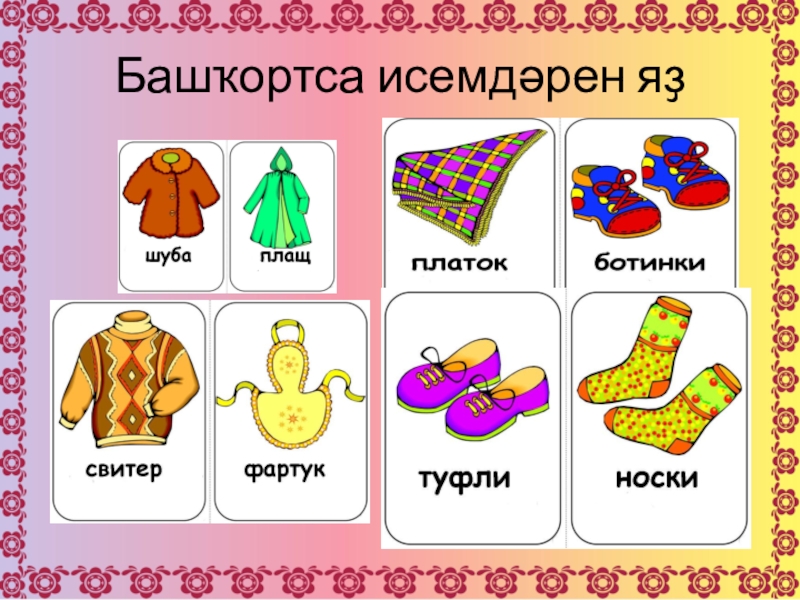 Башкирский язык 3 класс. Зимняя одежда на башкирском языке. Одежда на башкирском языке. Части одежды на башкирском языке. Башкирская зимняя одежда.