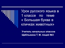 Презентация по русскому языку на тему Правописание заглавной буквы в словах