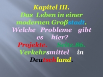 Презентация к уроку немецкого языка в 7 классе.Kapitel III.Das Leben in einer Großstadt.Welche Probleme gibt es hier?