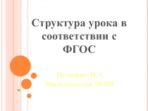Презентация Структура урока по ФГОС НОО