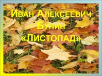 Презентация урока литературного чтения в 4 классе по теме Листопад И. А.Бунина
