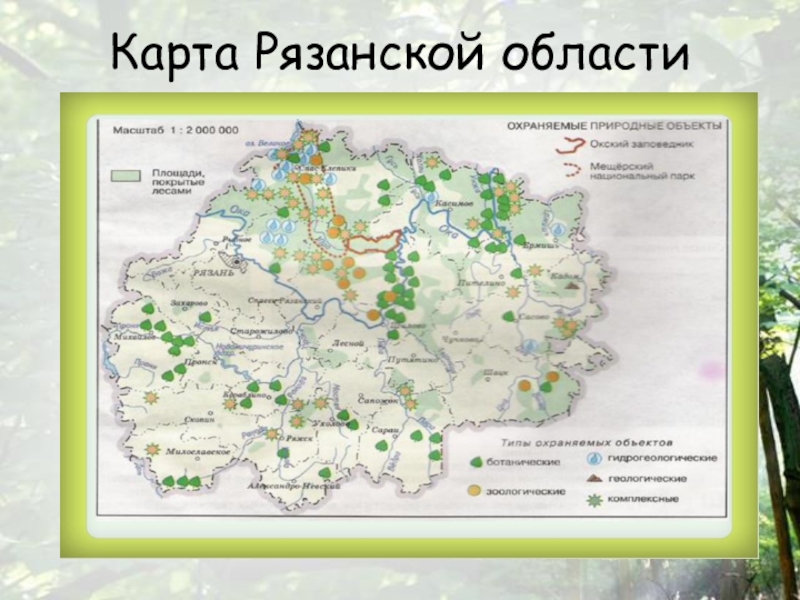 Физическая карта рязанской области