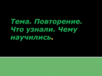 Презентация урока по математике на тему Повторение. Что узнали. Чему научились.