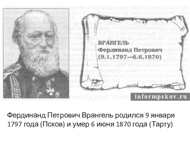 Доклад по теме Врангель Фердинанд Петрович