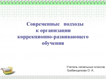 Современные подходы к организации коррекционно - развивающего обучения. Принципы и методы обучения.