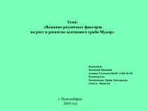 Презентация по биологии Плесневый гиб Мукор