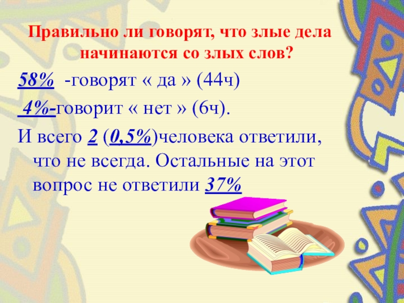 44 ч. Предложение со словом злой. Злые дела начинаются со злых слов. 