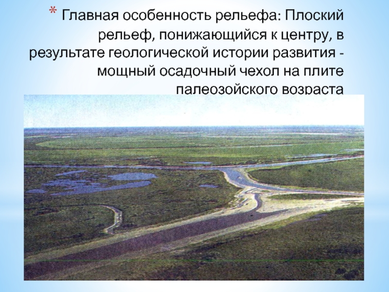 Определим характер рельефа западно сибирской равнины