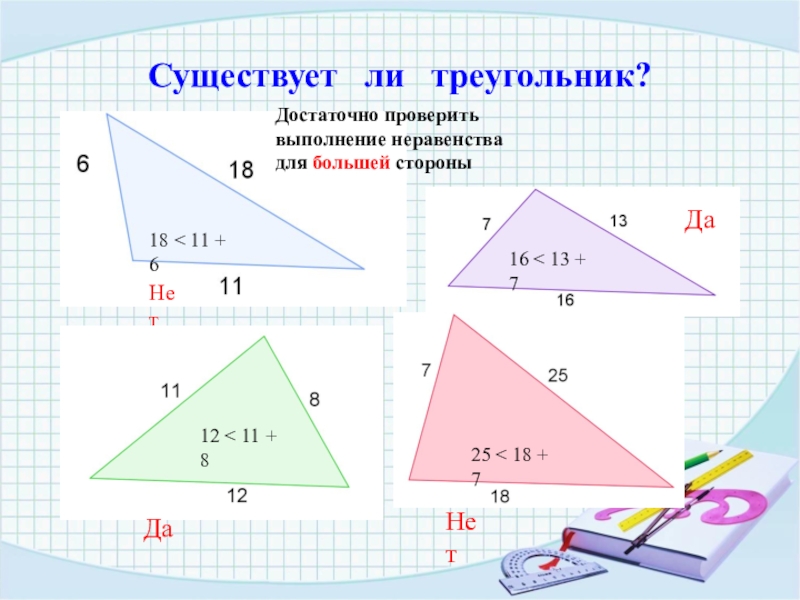 Существует ли треугольник со сторонами 16см