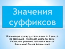 Презентация по русскому языку Значения суффиксов