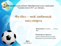 Презентация к проекту Футбол - мой любимый вид спорта