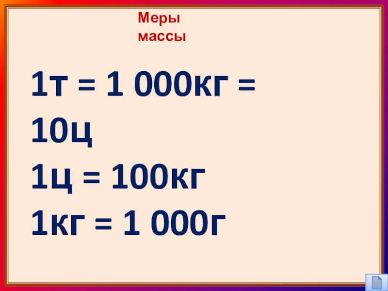 Заполни схему и допиши равенства 1т 1ц 1кг 1г