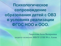 Презентация Психологическое сопровождение образования детей с ОВЗ в условиях реализации ФГОС НОО