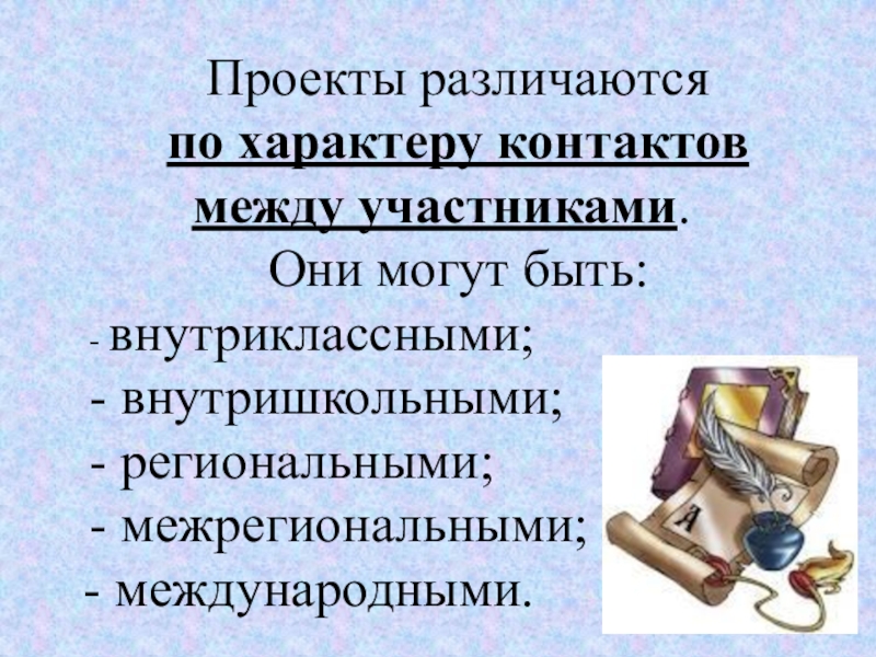 По характеру различают. Проекты по характеру контактов между участниками. По характеру контактов проекты могут быть. Типы проектов по характеру контактов. Проекты различаются и по характеру контактов между участниками:.