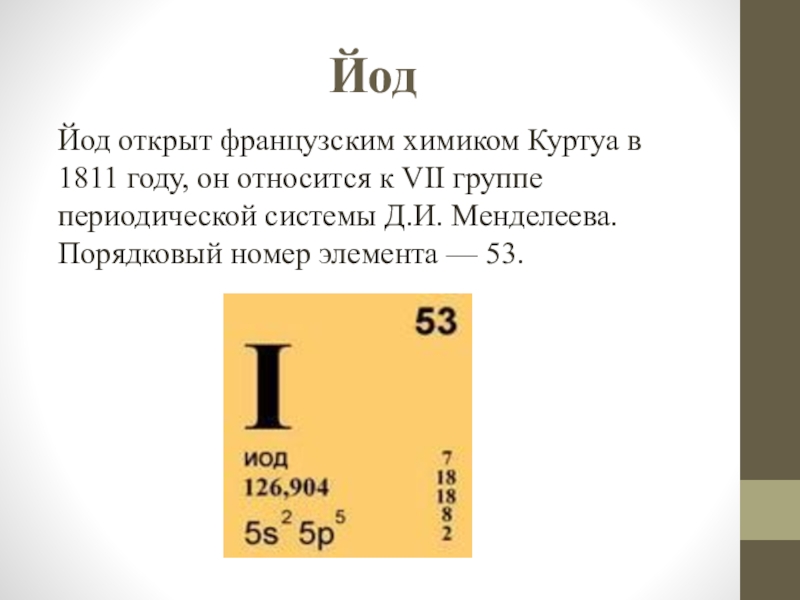 Презентация на тему йод химия