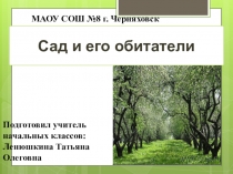 Презентация к уроку окружающего мира Сад и его обитатели
