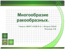 Мультимедийная презентация по теме: многообразие ракообразных.