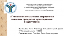 Гигиенические аспекты загрязнения пищевых продуктов чужеродными веществами