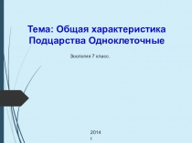 Презентация по биологии по теме Общая характеристика Подцарства Одноклеточные