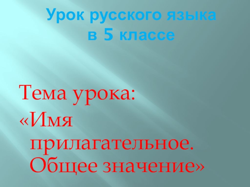 Презентация по русскому языку на тему Разряды прилагательных по значению