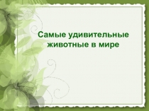 Презентация Самые удивительные животные в мире