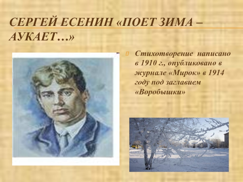 С есенин поет зима аукает береза 2 класс школа россии презентация