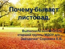 Презентация ,,Почему падают листья старшая группа ДОУ