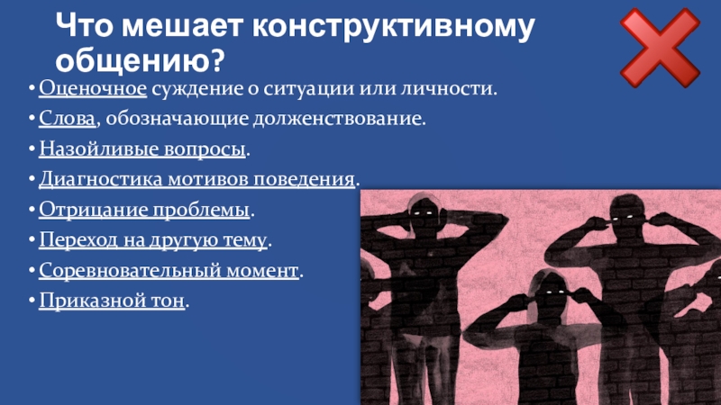 Препятствует общению. Диагноз мотивов поведения. Что мешает общению. Мотивы долженствования. Что мешает открытому общению.