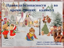 Презентация по ПДД: Правила безопасности в зимние каникулы