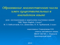 Презентация Образование множественного числа имен существительных в английском языке (2 класс)