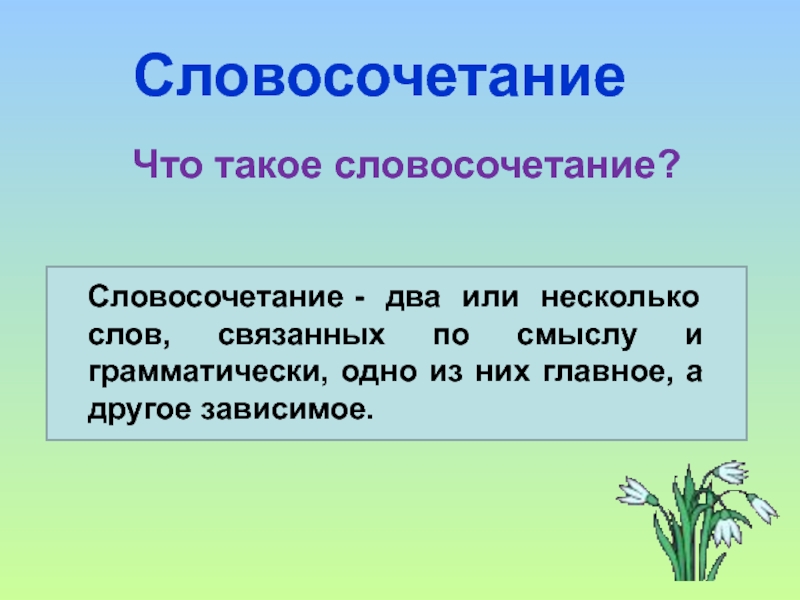 Презентация на тему словосочетание 3 класс