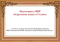 Презентация Подготовка к ВПР по русскому языку в 5 классе