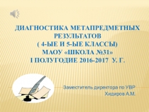 Диагностика метапредметных результатов обучающихся 4-ых и 5-ых классов, Исследование.