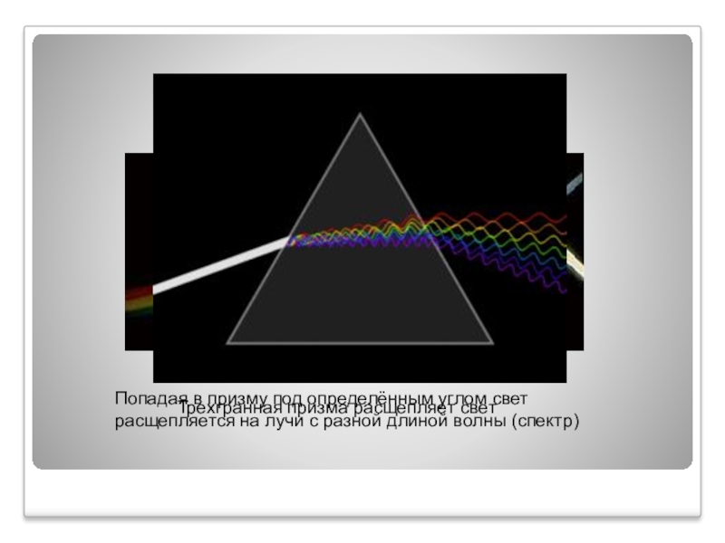Разложение волны в спектр. Призма свет спектр волны. Призма расщепляет свет. Луч расщипля Призма расщепляет. Появление изображения под разной длинной волны спектра.