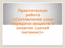 Презентация по биологии на тему Практическая работа Составление схем передачи вещества и энергии (11 класс)