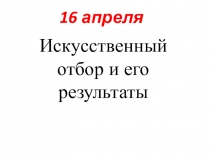 Презентация по биологии на тему Искусственный отбор
